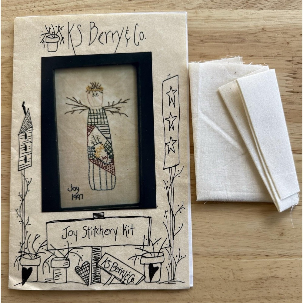 KS Berry & Co #003K Joy Stitchery Emboridary Pattern With Cloth Only